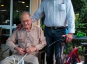 Tidley Triffet and Warren Butler at Mr Triffet's 93rd birthday on April 22. Picture: Supplied