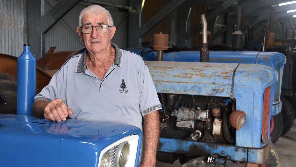 Ron Blundell with some of his Ford Tractors near Mareeba. Picture Phil Brandel. 