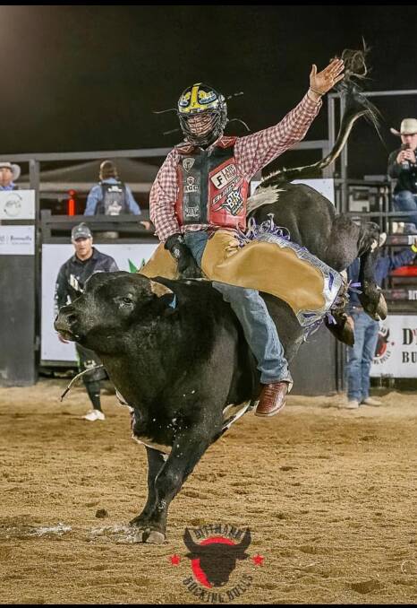 Dustin Roots is ranked equal fourth nationally in his age group for bull riding. Photo by ASHJO Photography