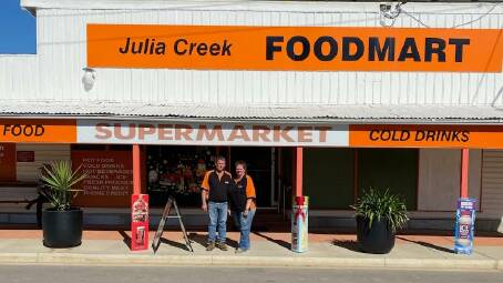 Julia Creek Foodmart owners Leah and Steven Laidlow, said the state government needed to apply the Remote Communities Freight Assistance Scheme to their region as they wanted to pass on savings to customers.Picture: Supplied.