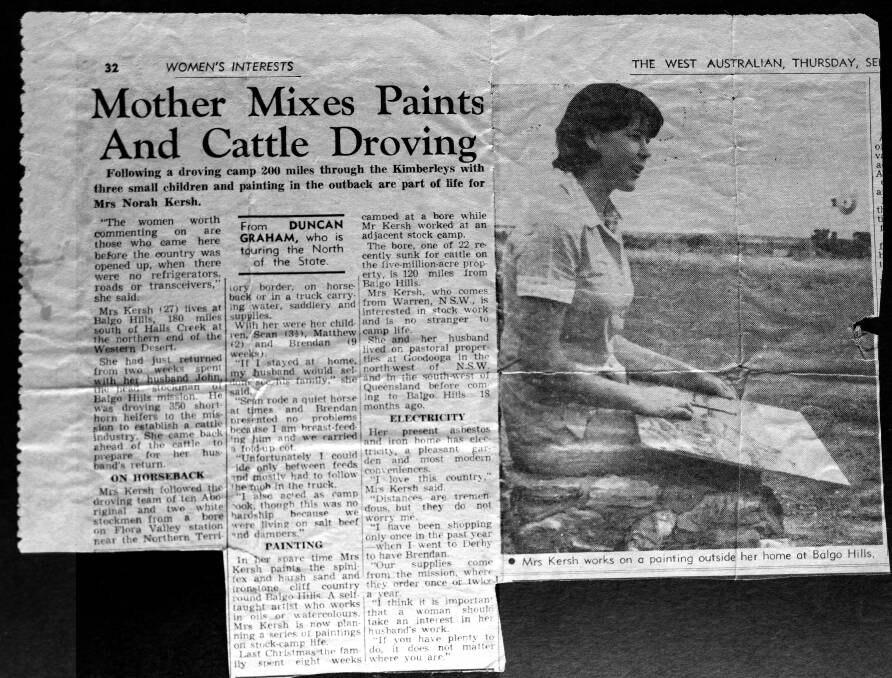 This article about Norah Kersh and her combined love of cattle and illustration was highlighted in The Western Australian 55 years ago. Picture: Rosana Kersh