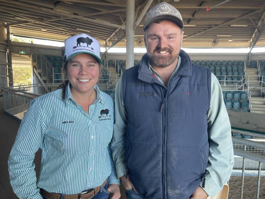Head steward Kelsey Jones and judge Kenneth Coleman at the HM Saleyards, Charters Towers. Picture: Steph Allen