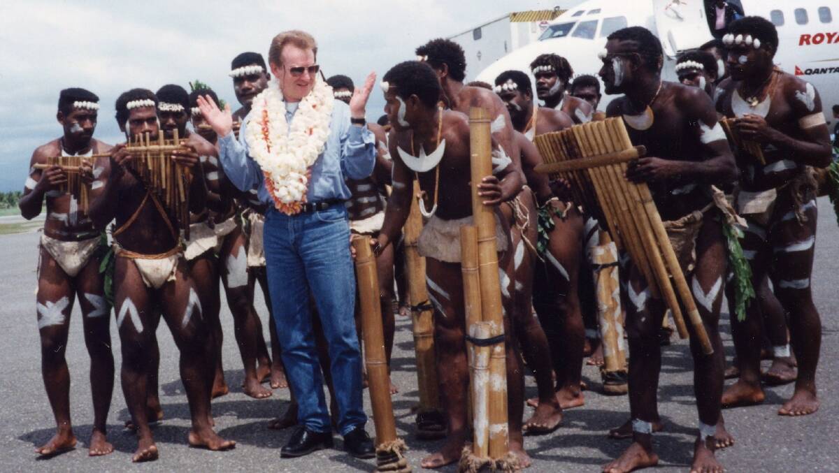 In the mid 90s, Pacifica from Graeme Connors Tropicali album became a huge hit in the Solomon Islands. He performed to thousands at the Multi Purpose Centre with the Aré Aré Cultural group during a visit to the South Pacific. Picture: Graeme Connors