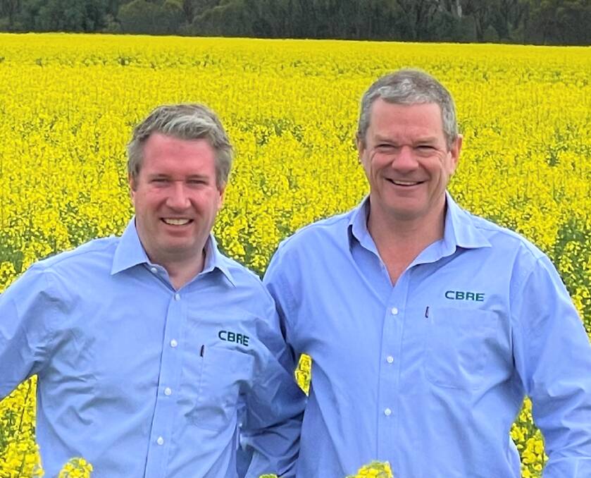 CBRE's agribusiness associate director James Auty and managing director David Goodfellow.