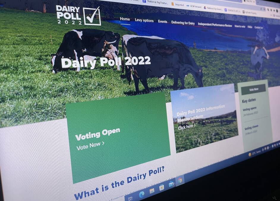 Voting on the dairy poll is easy to do online at dairypoll.com.au.