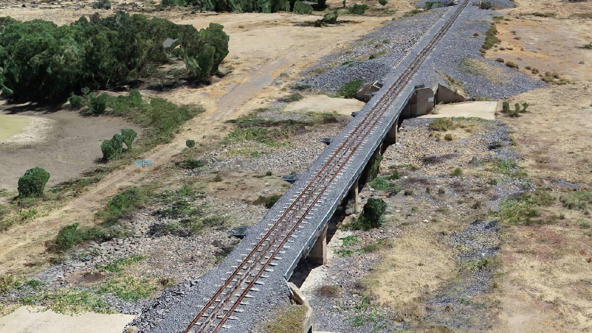 Modelling of the Chatfield Creek rail crossing. Picture supplied.