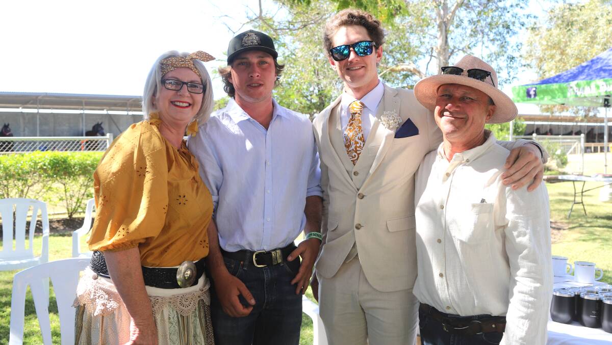 Riley Hinds, second left, with his mother Mardi Noonan, brother Flynn Hinds, and father Alan Hinds. Picture: Sally Gall