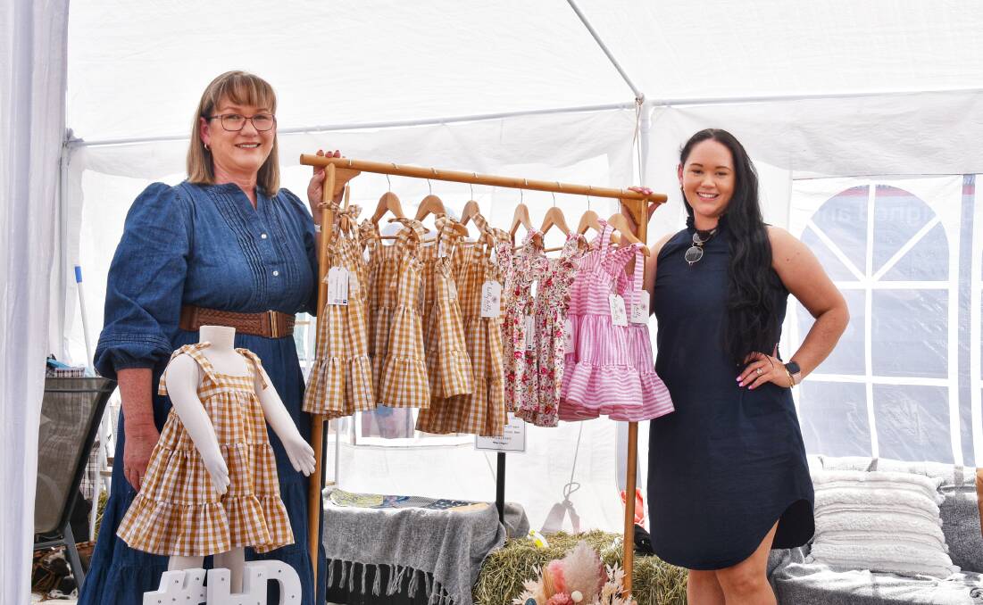 Sari Ramsay, with her daughter Keri Terry, at Keri's pop up store at the recent Northern Beef Producers Expo in Charters Towers. Pictures by Ben Harden 