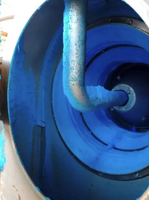 Picture of the centrifuge loaded with copper sulphate crystal produced at the Cloncurry Project Copper Sulphate Plant. Photo supplied.