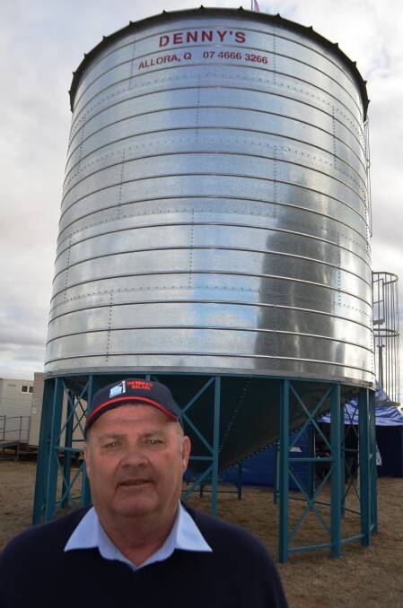 Bob Denny in front of a 155T grain silo, which is just one of many different models that he has designed since joining the company in 1965 as an apprentice turner and fitter to work with his parents and company founders Don and Marian Denny.